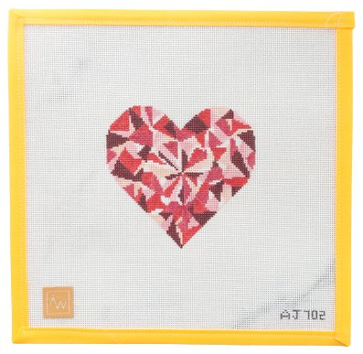 Ruby Heart Needlepoint Canvas - Summertide Stitchery - Audrey Wu