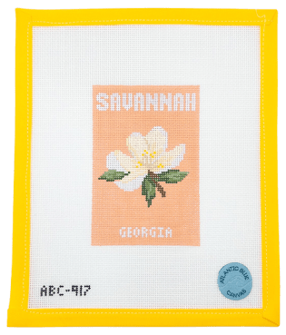 Savanna Book Mini Needlepoint Canvas - Summertide Stitchery - Atlantic Blue Canvas