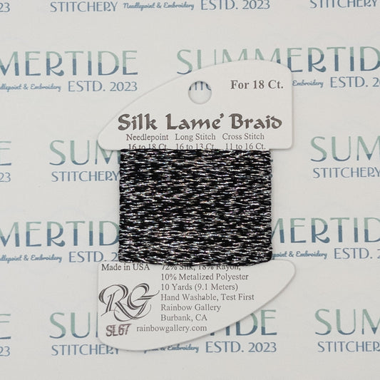 Silk Lamé Braid SL67 Antique Silver - Summertide Stitchery - Rainbow Gallery