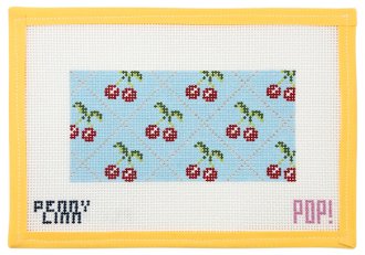 Small Cherry Trellis Needlepoint Canvas - Summertide Stitchery - POP! NeedleArt