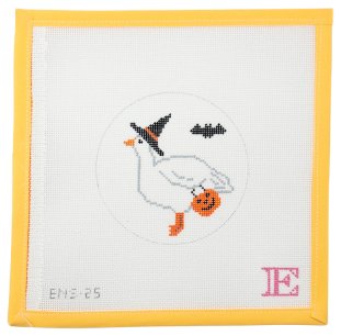 Spooky Feathered Friend Needlepoint - Summertide Stitchery - Emily NDLPT Stitches