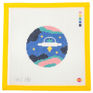 Starbound Alien Needlepoint Canvas - Summertide Stitchery - Saturnalia Stitching