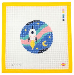 Starbound Rocket Needlepoint Canvas - Summertide Stitchery - Saturnalia Stitching
