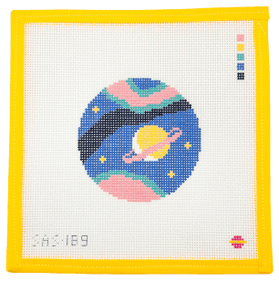 Starbound Saturn Needlepoint Canvas - Summertide Stitchery - Saturnalia Stitching