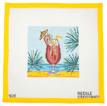 Strawberry Daiquiri Needlepoint Canvas - Summertide Stitchery - Needle Crossings