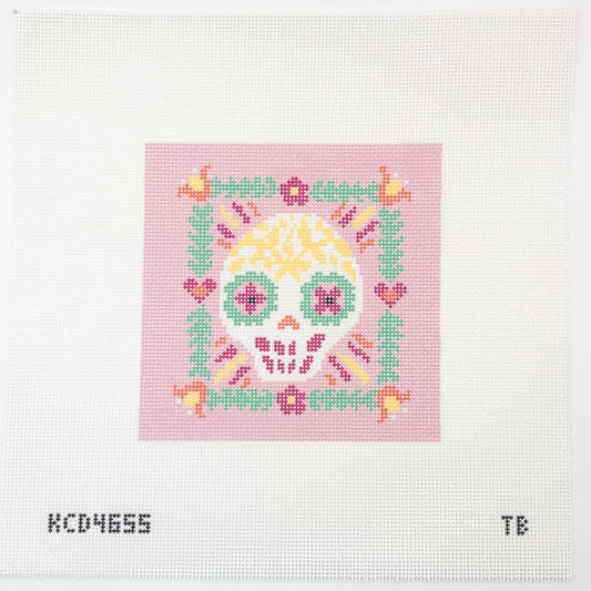 Sugar Skull 2 Needlepoint Canvas - Summertide Stitchery - Taylor Beach Design