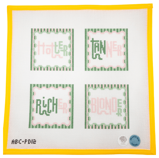 Summer Goals Needlepoint Canvas - Summertide Stitchery - Atlantic Blue Canvas