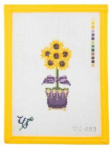 Sunflower Topiary Needlepoint Canvas - Summertide Stitchery - Wipstitch Needleworks