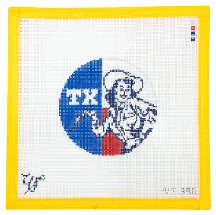 Texas Cowgirl Needlepoint Canvas - Summertide Stitchery - Wipstitch Needleworks