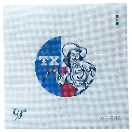 Texas Cowgirl Needlepoint Canvas - Summertide Stitchery - Wipstitch Needleworks