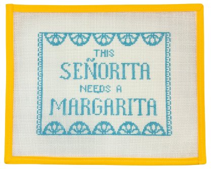 This Señorita Needs a Margarita Needlepoint Canvas - Summertide Stitchery - Stitch Style Needlepoint