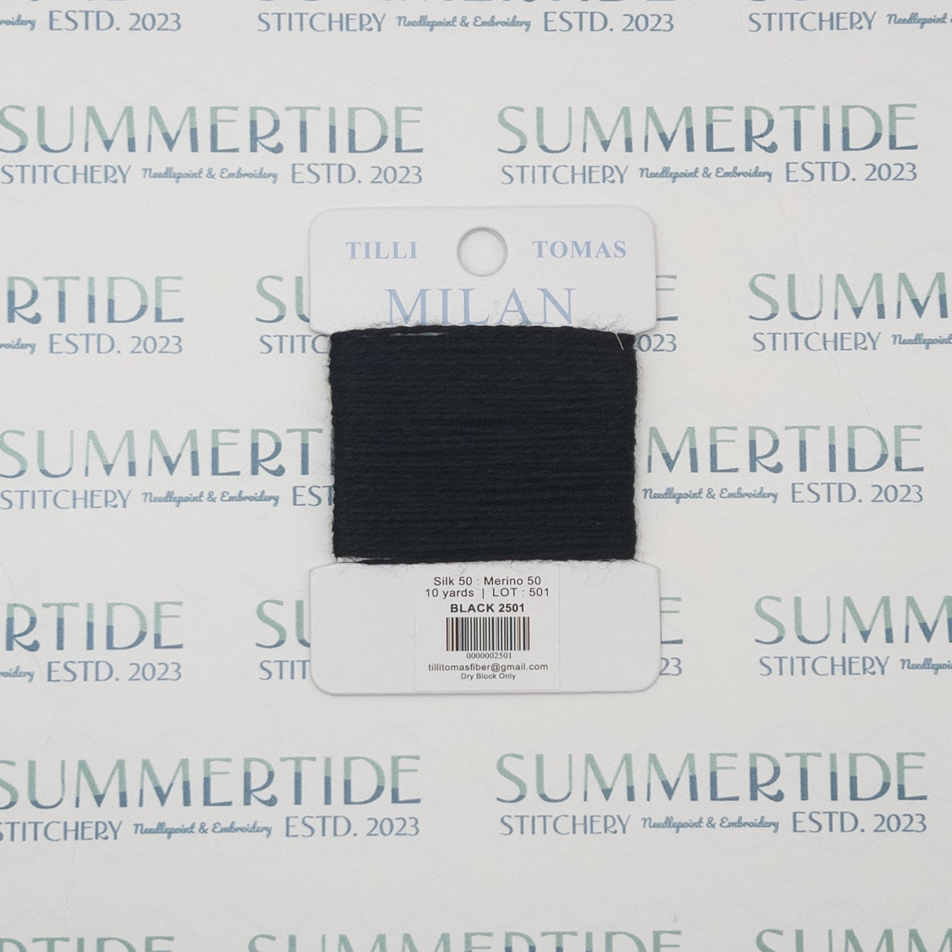 Tilli Tomas Milan Card 2501 Black - Summertide Stitchery - Planet Earth Fibers