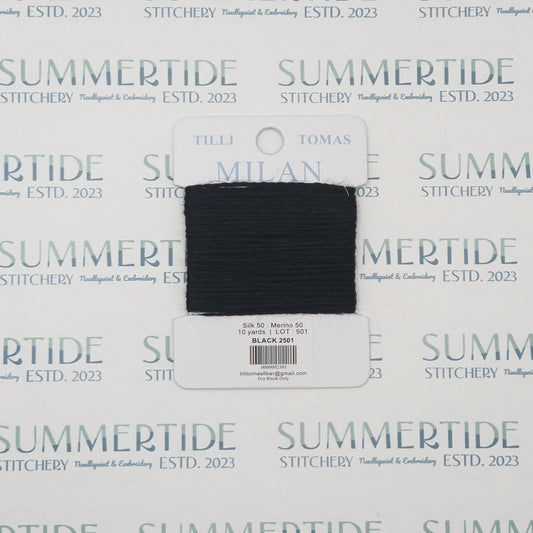 Tilli Tomas Milan Card 2501 Black - Summertide Stitchery - Planet Earth Fibers