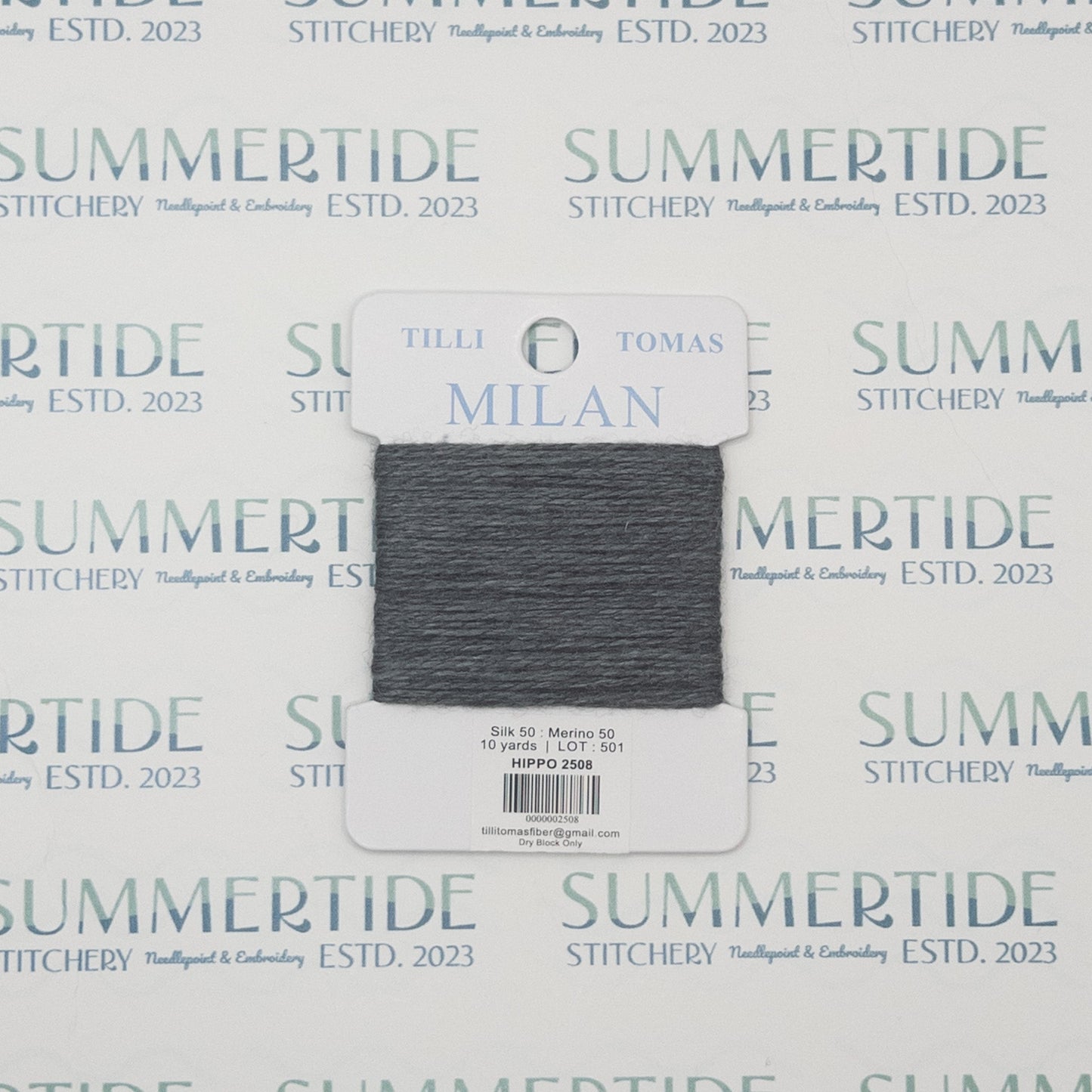 Tilli Tomas Milan Card 2508 Hippo - Summertide Stitchery - Planet Earth Fibers
