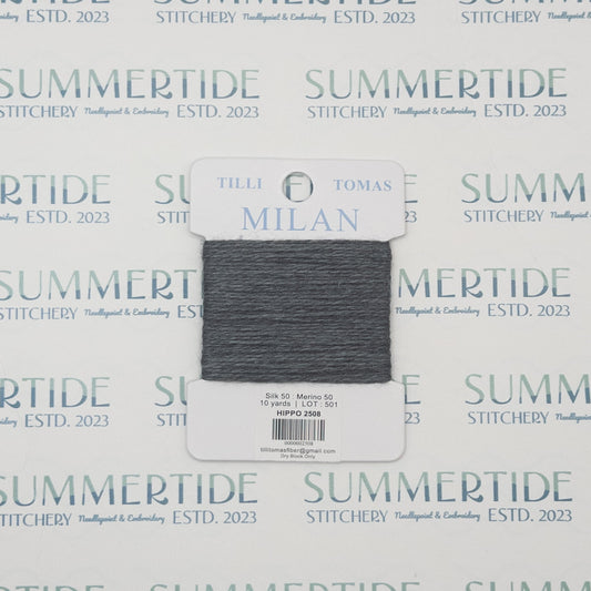 Tilli Tomas Milan Card 2508 Hippo - Summertide Stitchery - Planet Earth Fibers