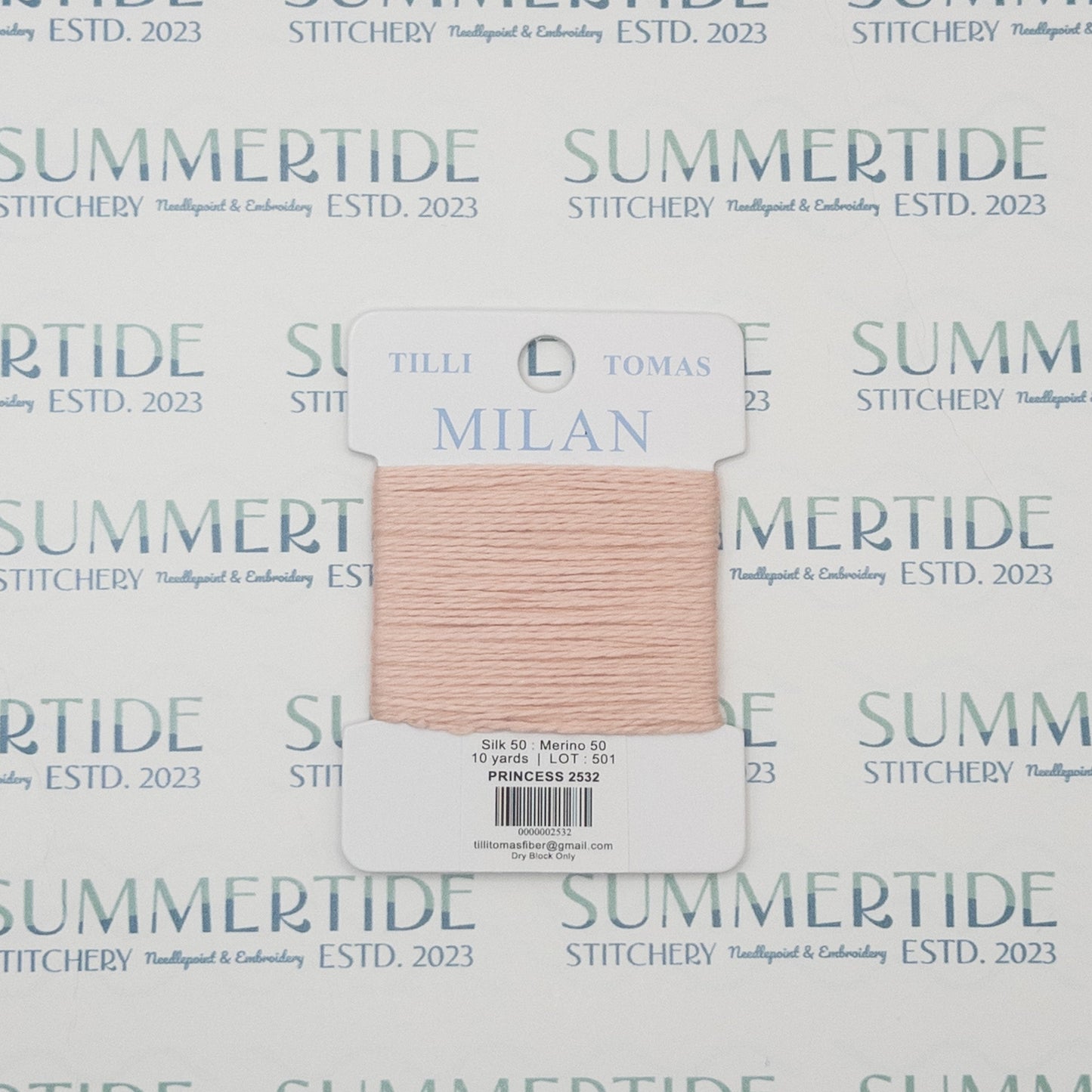 Tilli Tomas Milan Card 2532 Princess - Summertide Stitchery - Planet Earth Fibers