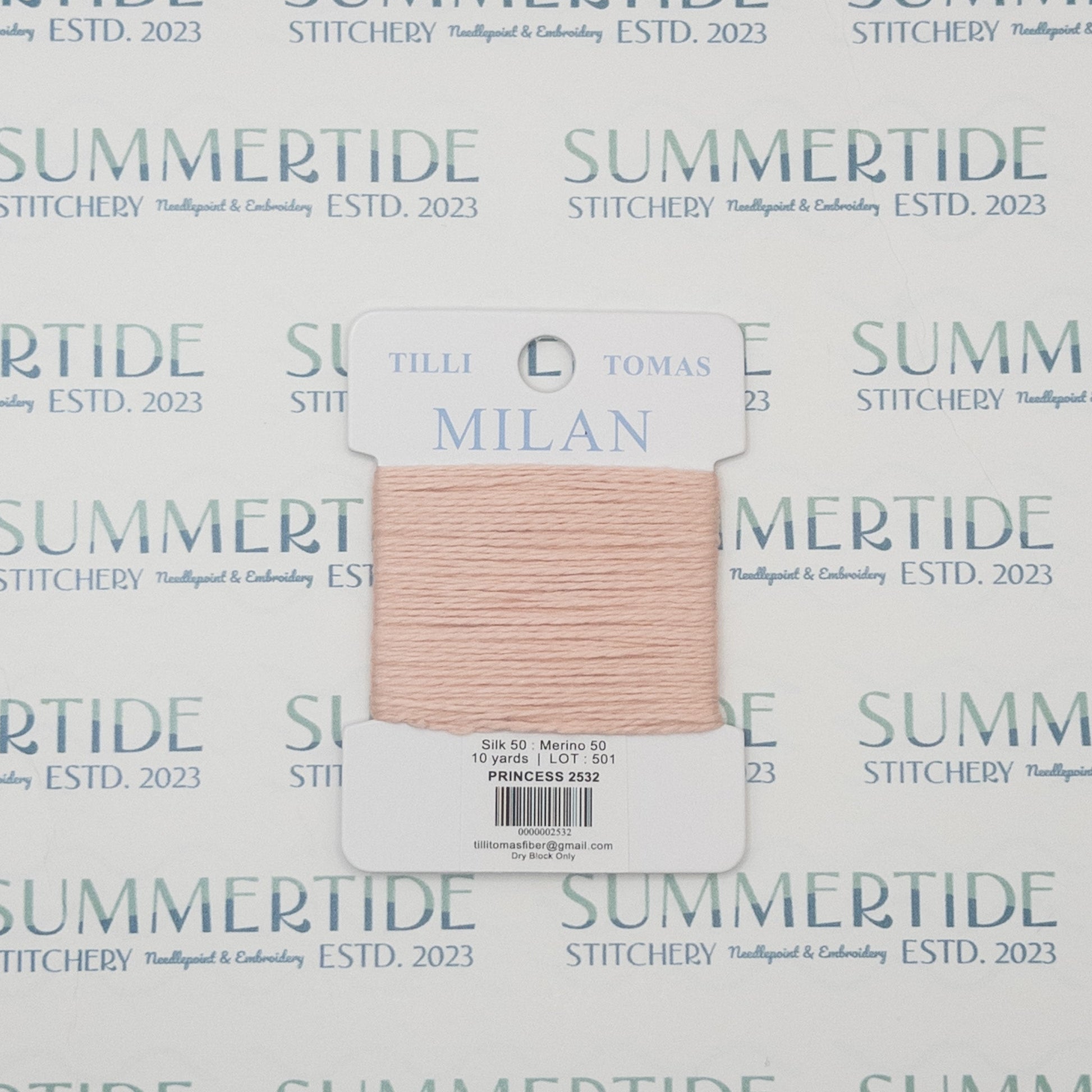 Tilli Tomas Milan Card 2532 Princess - Summertide Stitchery - Planet Earth Fibers