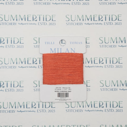 Tilli Tomas Milan Card 2547 Rosy Cheeks - Summertide Stitchery - Planet Earth Fibers