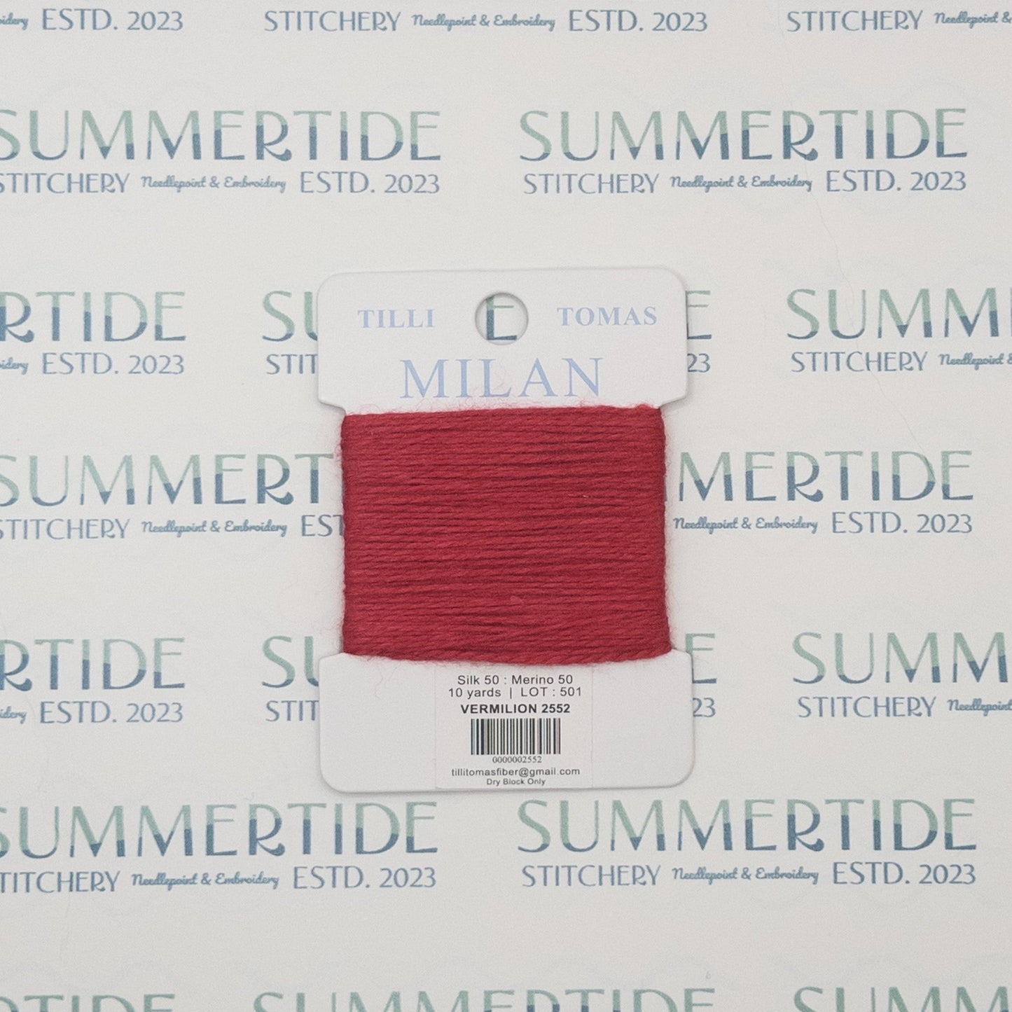 Tilli Tomas Milan Card 2552 Vermilion - Summertide Stitchery - Planet Earth Fibers