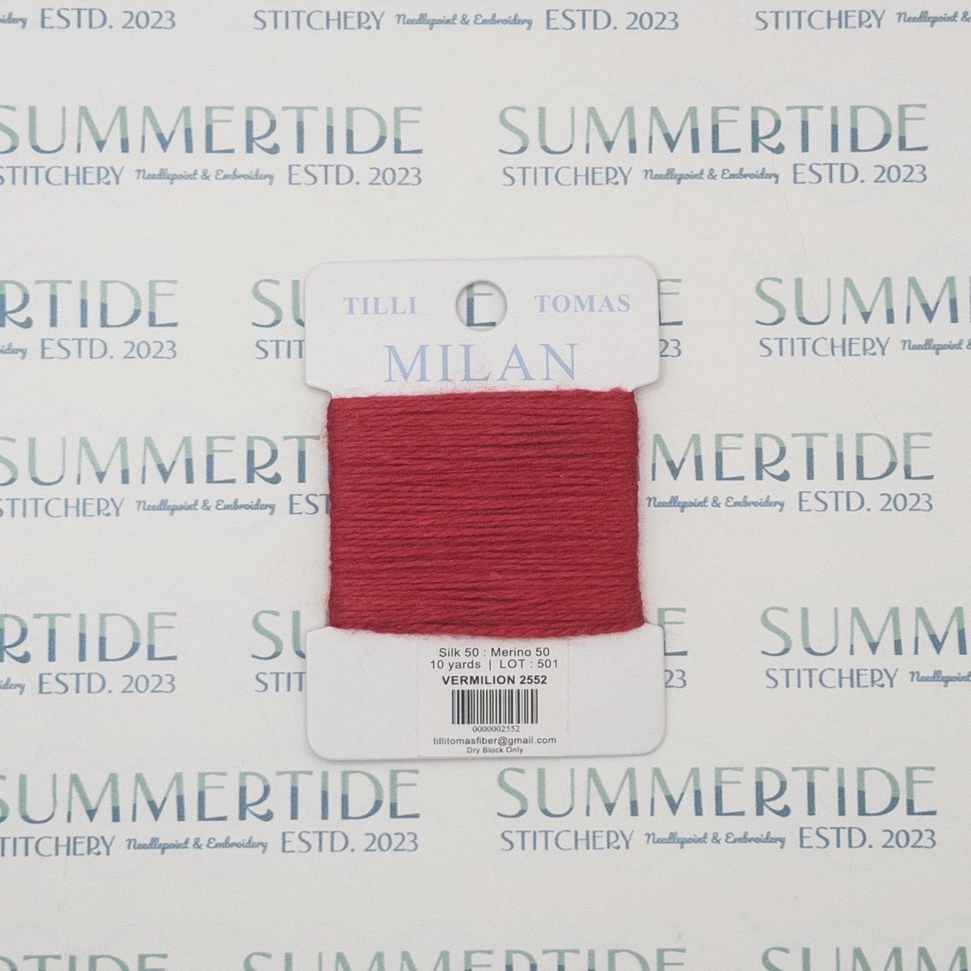 Tilli Tomas Milan Card 2552 Vermilion - Summertide Stitchery - Planet Earth Fibers
