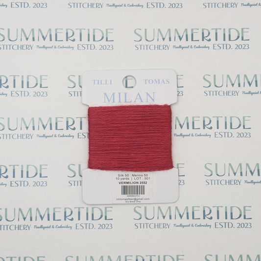 Tilli Tomas Milan Card 2552 Vermilion - Summertide Stitchery - Planet Earth Fibers