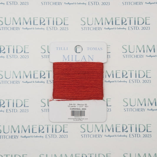 Tilli Tomas Milan Card 2553 Cardinal - Summertide Stitchery - Planet Earth Fibers
