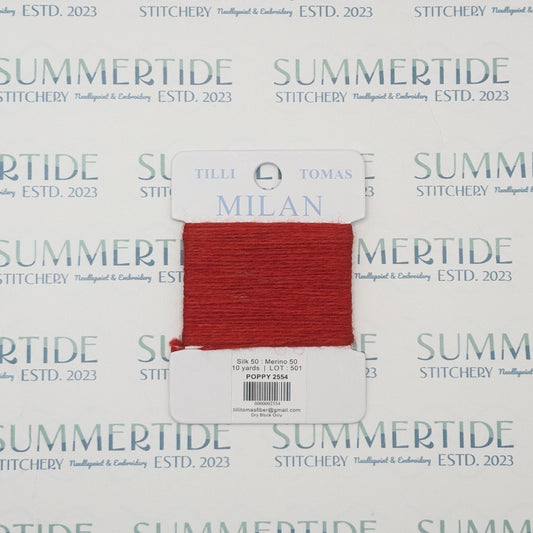 Tilli Tomas Milan Card 2554 Poppy - Summertide Stitchery - Planet Earth Fibers
