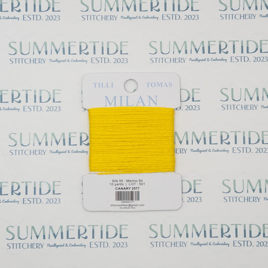 Tilli Tomas Milan Card 2577 Canary - Summertide Stitchery - Planet Earth Fibers