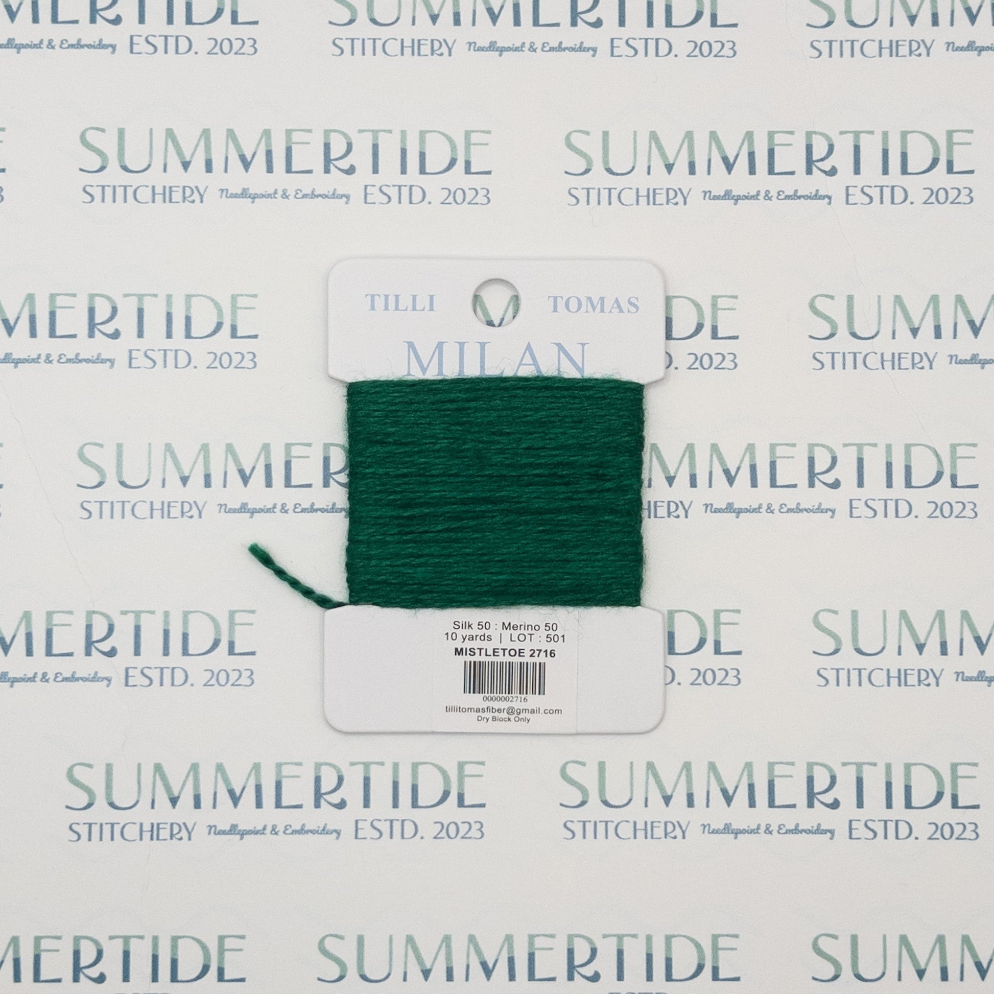 Tilli Tomas Milan Card 2716 Mistletoe - Summertide Stitchery - Planet Earth Fibers