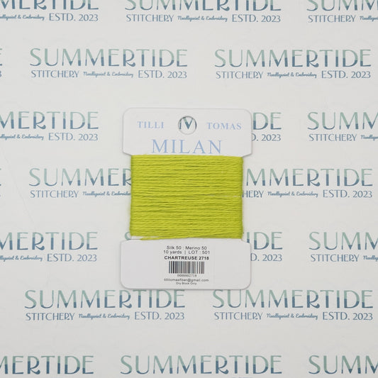 Tilli Tomas Milan Card 2718 Chartreuse - Summertide Stitchery - Planet Earth Fibers