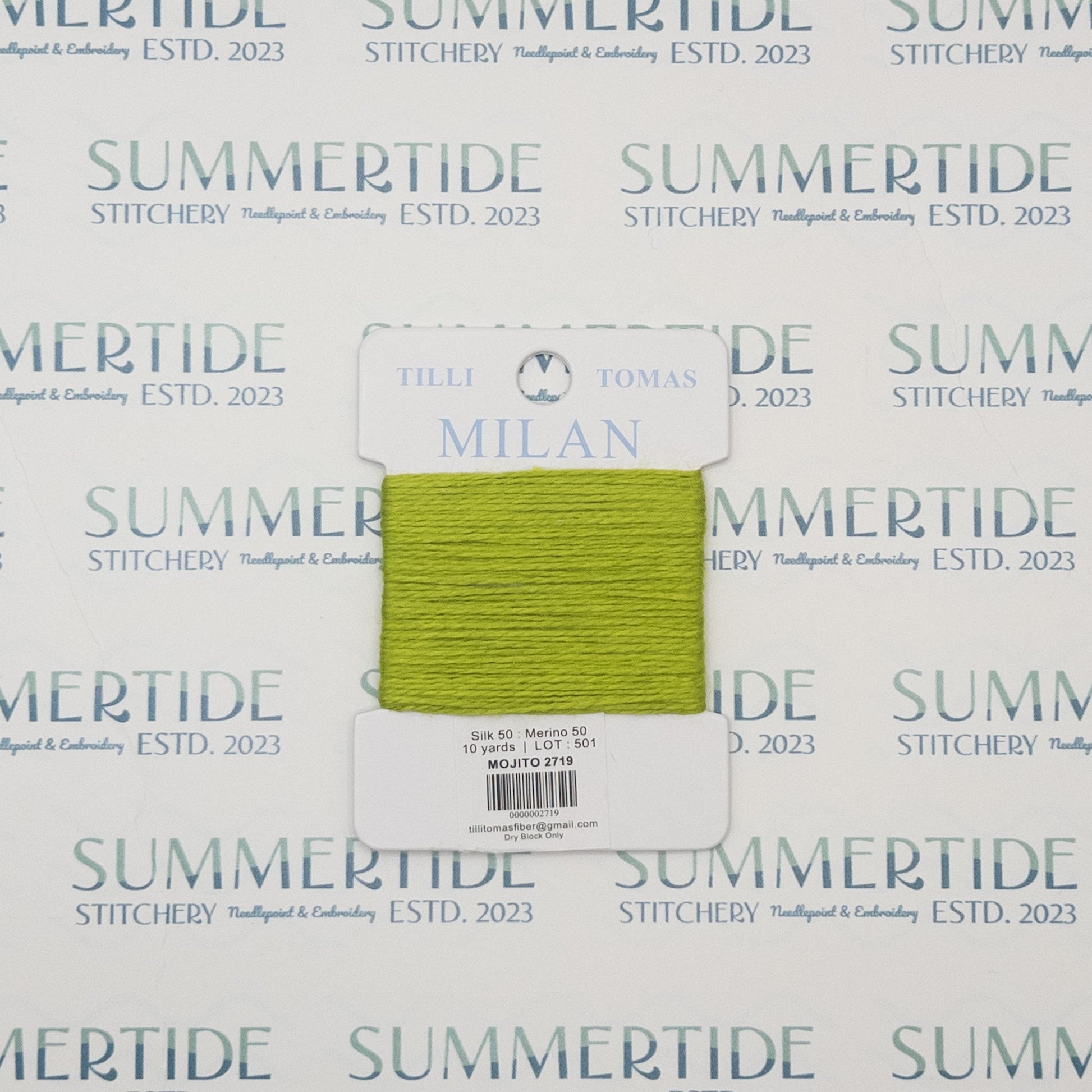 Tilli Tomas Milan Card 2719 Mojito - Summertide Stitchery - Planet Earth Fibers