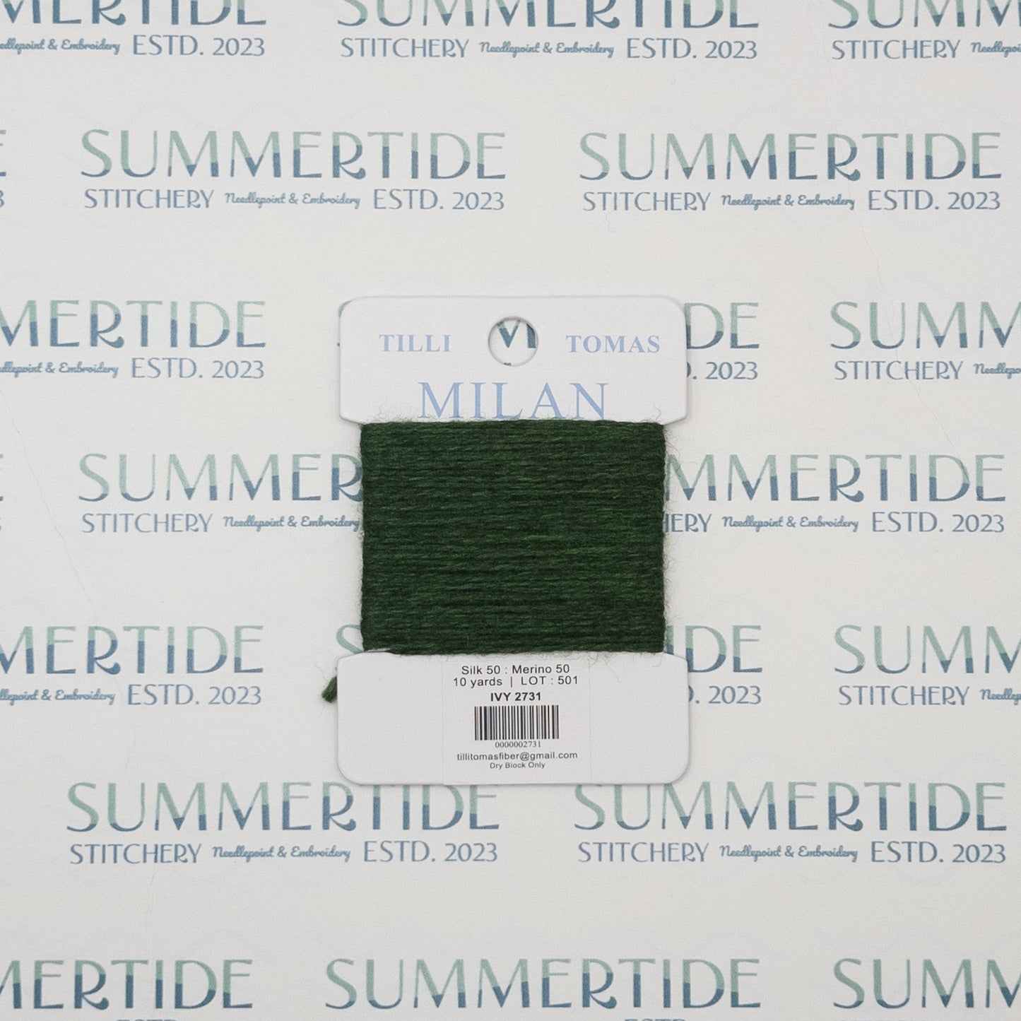 Tilli Tomas Milan Card 2731 Ivy - Summertide Stitchery - Planet Earth Fibers