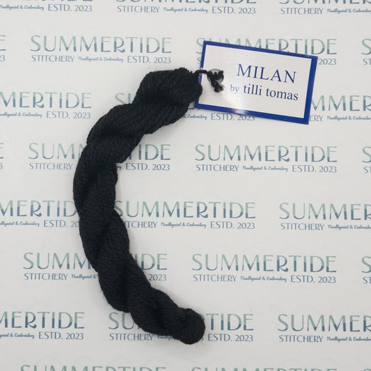 Tilli Tomas Milan Skein 1501 Black - Summertide Stitchery - Planet Earth Fibers