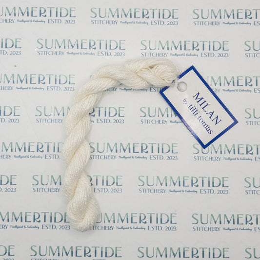 Tilli Tomas Milan Skein 1502 White - Summertide Stitchery - Planet Earth Fibers