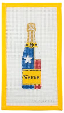 TX Flag Veuve Bottle Needlepoint Canvas - Summertide Stitchery - C'ate La Vie