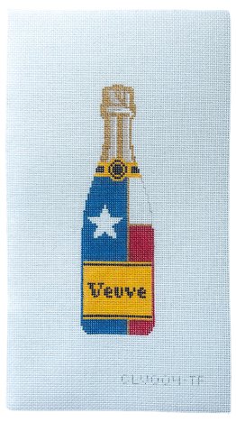 TX Flag Veuve Bottle Needlepoint Canvas - Summertide Stitchery - C'ate La Vie