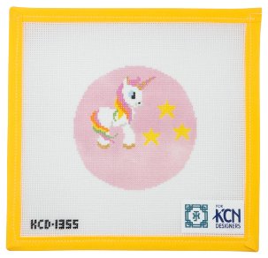 Unicorn Round Needlepoint Canvas - Summertide Stitchery - Jennifer Hall