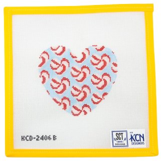 Valentine Mint Heart Needlepoint Canvas - Summertide Stitchery - SCT Designs