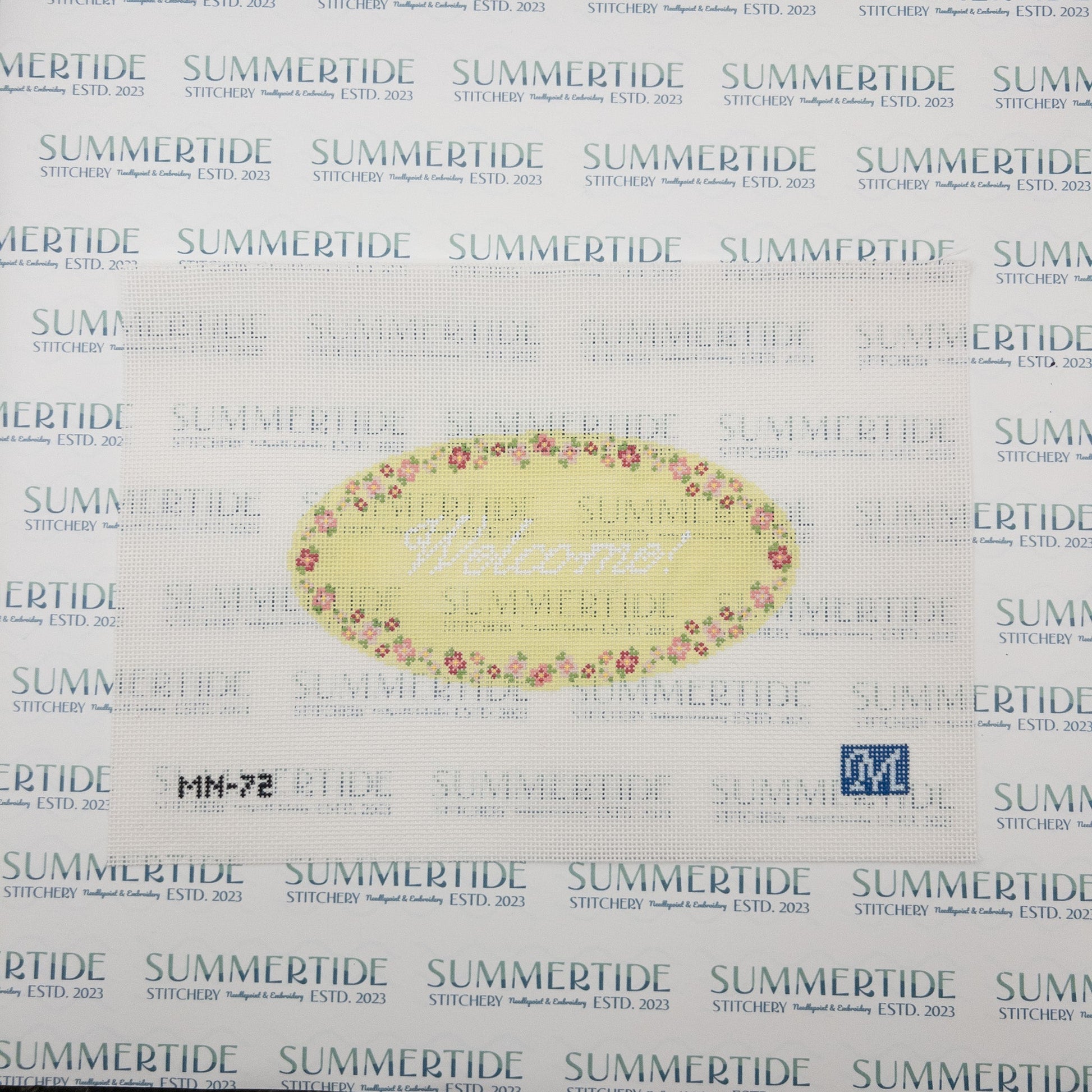Welcome Needlepoint Canvas - Summertide Stitchery - Maura Nolan Designs