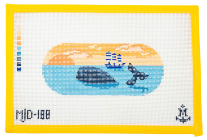 Whale Watching Needlepoint Canvas - Summertide Stitchery - Morgan Julia