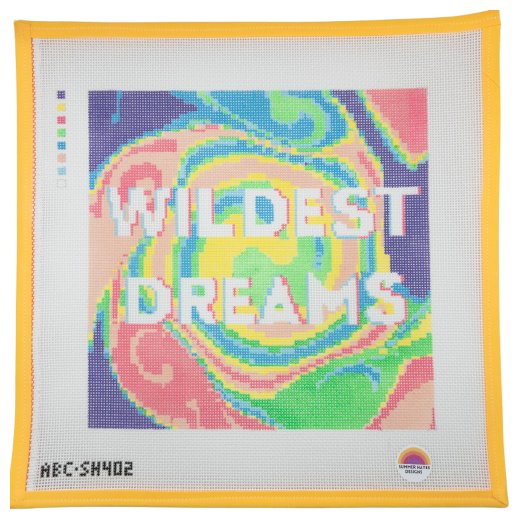 Wildest Dreams Needlepoint Canvas | Large - Summertide Stitchery - Atlantic Blue Canvas