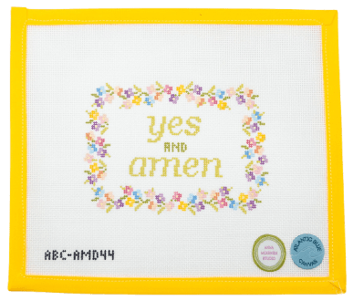 Yes and Amen Needlepoint Canvas - Summertide Stitchery - Atlantic Blue Canvas