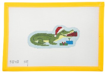 Alligator Ornament Needlepoint Canvas - Summertide Stitchery - Susan Roberts