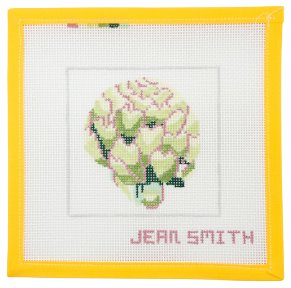 Artichoke Coaster Needlepoint Canvas - Summertide Stitchery - Jean Smith
