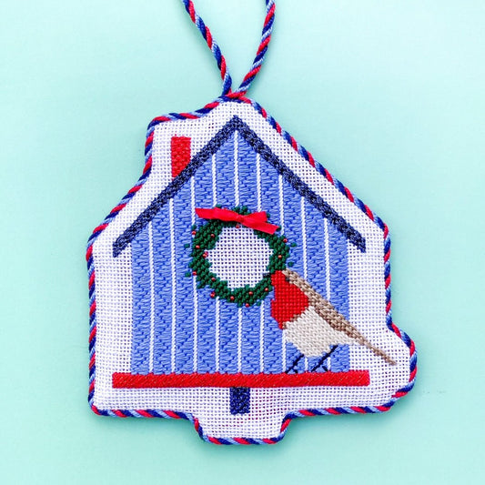 Birdhouse with Robin - Summertide Stitchery - Stitch Style Needlepoint