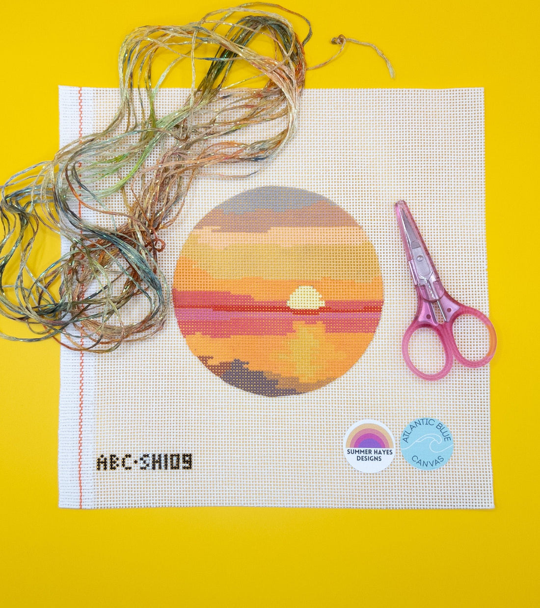 Caribbean Sunset Needlepoint Canvas Summertide Stitchery