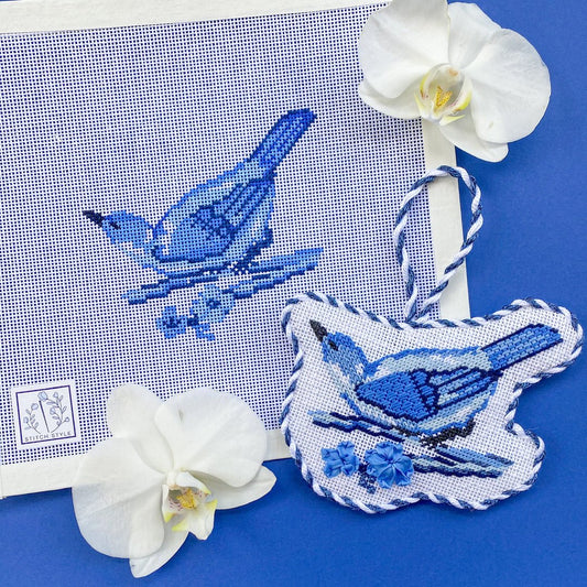 Chinoiserie Bird - Summertide Stitchery - Stitch Style Needlepoint