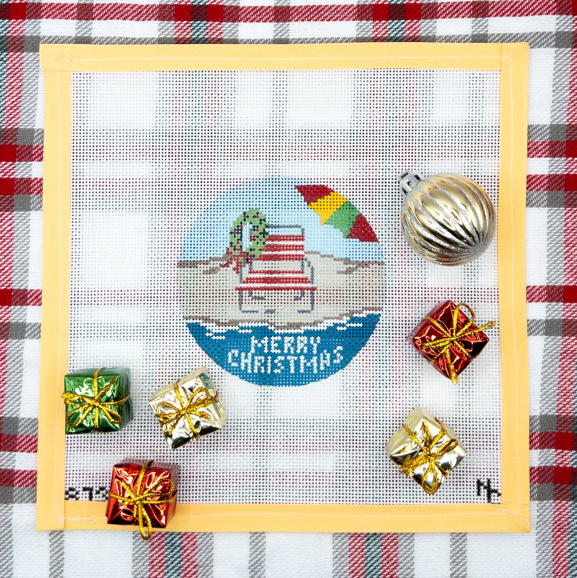 Christmas Beach Ornament - Summertide Stitchery - Needle Crossings