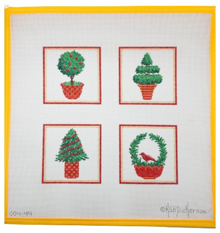 Christmas Topairy Coasters - Summertide Stitchery - Kate Dickerson
