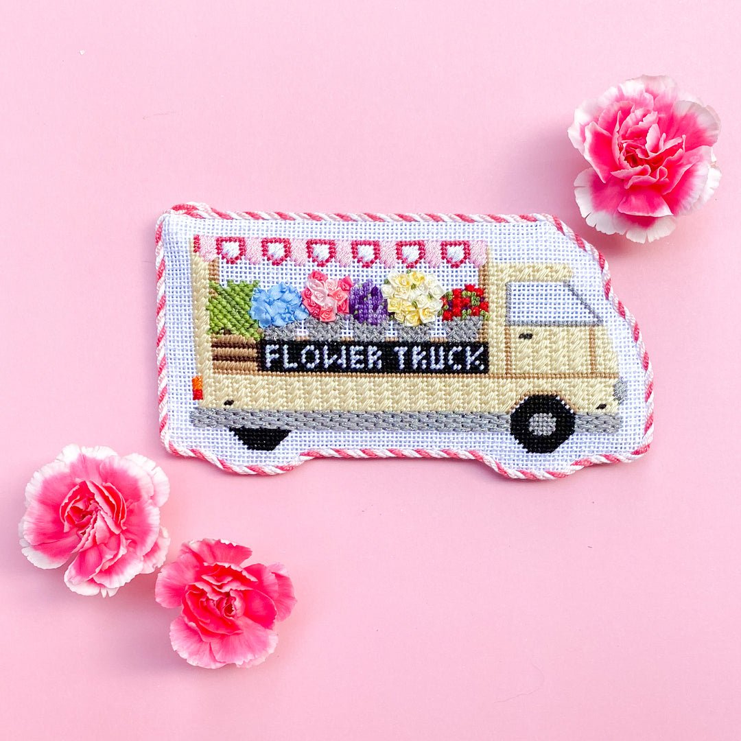 Flower Truck - Summertide Stitchery - Stitch Style Needlepoint